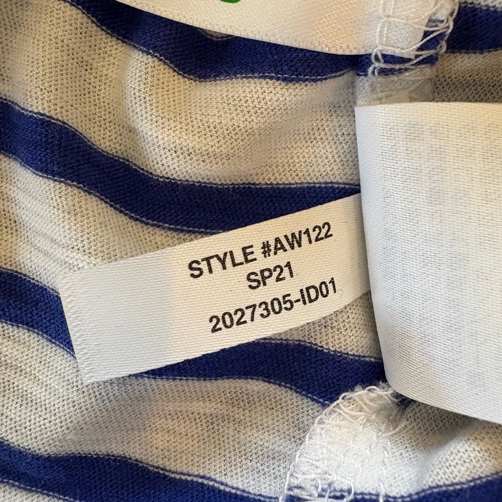 J Crew Vintage Cotton Scoopneck Tank in Stripe White Blue Size Medium - Picture 7 of 9